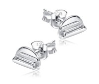 Semicircle Designed Silver Ear Stud STS-5493